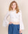 White Bell Sleeves Crop Top Blouse