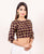 Brown and Beige Hand Block Printed Cotton Blouse