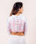 White and Pink Hand Block Printed Silk Blouse