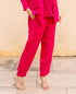 Ruby Pink Linen Solid Pants