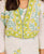 White and Green Hand Block Printed Jacket Kurta with Layered Palazzo for Baby Girl