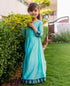 Mint Green Hand Embroidered Angrakha Style Dress