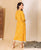 Yellow Hand Block Printed Angrakha Dress