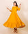 Mustard Anarkali Dress with Mirror Work
