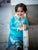 Flat Mandarin Double layered Chanderi Indo western Dress For Baby Girl