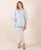 Cotton Aqua And White Kaftan Top With Trouser