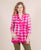 Pink Tie And Dye Front Shell Buttoned Short Kurta Top