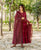 Maroon Tiered Hand Embroidered Dress
