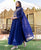 Bindhiya Royal Blue Printed and Embroidered Dress