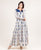 White / Blue Floral Indo Western Dress / Evening Gown
